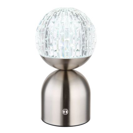 Globo - LED Stmívatelná dotyková stolní lampa LED/2,5W/3,7V 2700/4000/6500K 1800 mAh USB matný chrom