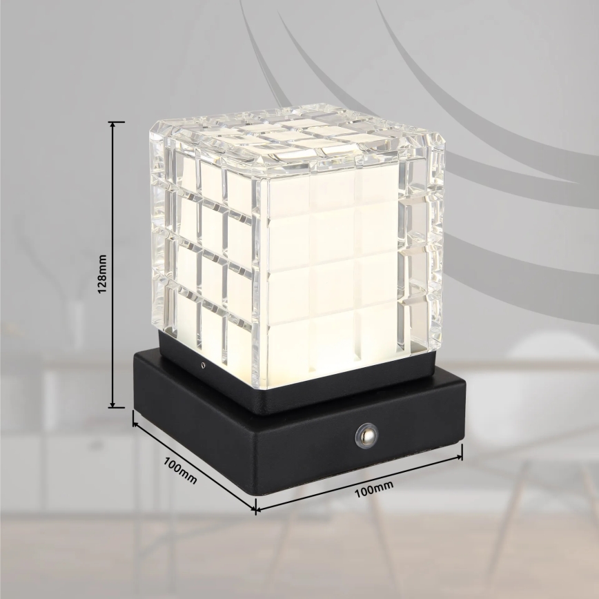 Globo - LED Stmívatelná dotyková stolní lampa LED/2,5W/3,7V 2700K/4000K/6500K 1800 mAh USB černá