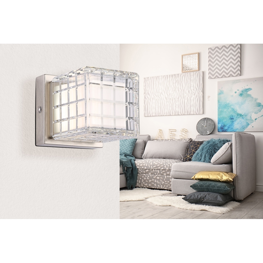 Globo - LED Stmívatelná dotyková stolní lampa LED/2,5W/3,7V 2700K/4000K/6500K 1800 mAh USB matný chrom