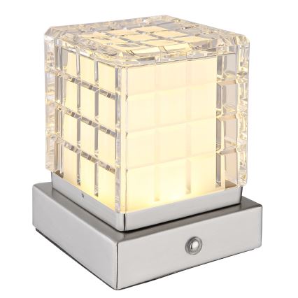 Globo - LED Stmívatelná dotyková stolní lampa LED/2,5W/3,7V 2700K/4000K/6500K 1800 mAh USB matný chrom