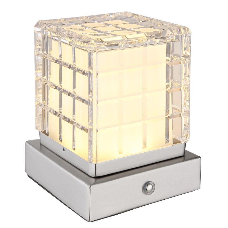 Globo - LED Stmívatelná dotyková stolní lampa LED/2,5W/3,7V 2700K/4000K/6500K 1800 mAh USB matný chrom
