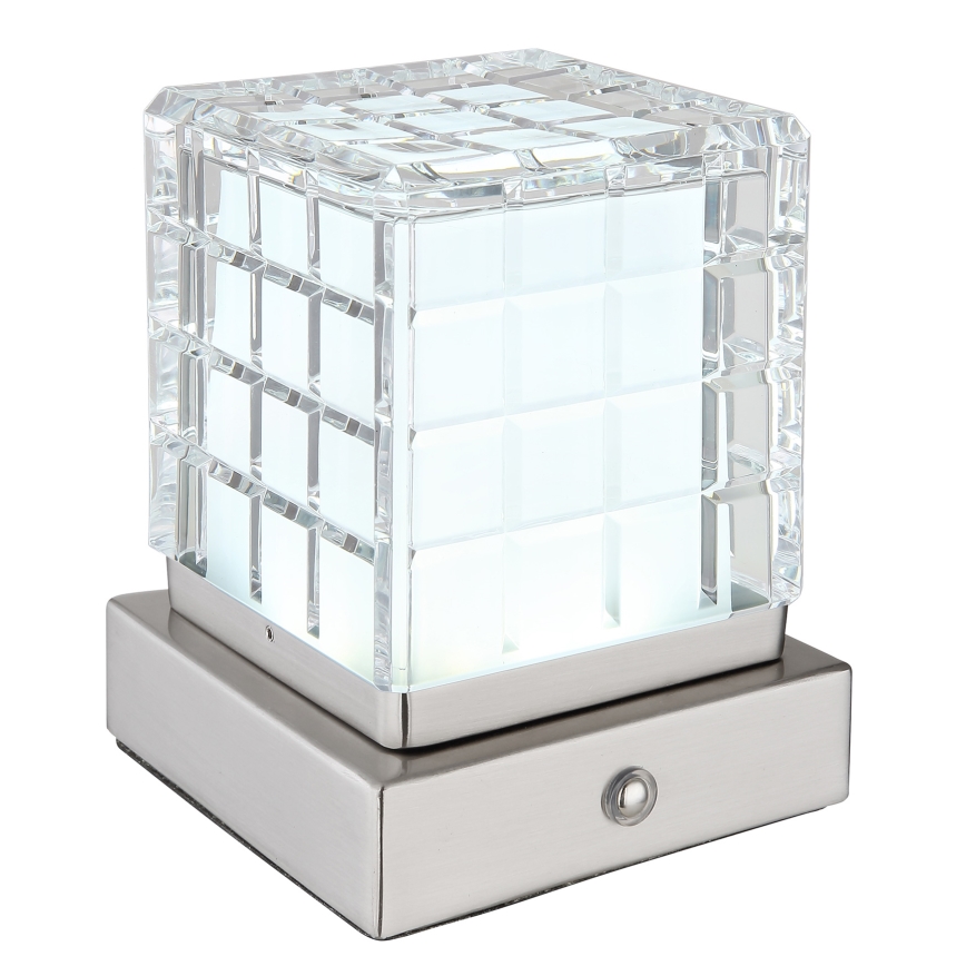 Globo - LED Stmívatelná dotyková stolní lampa LED/2,5W/3,7V 2700K/4000K/6500K 1800 mAh USB matný chrom