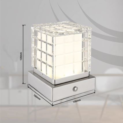 Globo - LED Stmívatelná dotyková stolní lampa LED/2,5W/3,7V 2700K/4000K/6500K 1800 mAh USB matný chrom