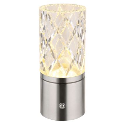 Globo - LED Stmívatelná dotyková stolní lampa LED/2,5W/3,7V 2700K/4000K/6500K 1800 mAh USB matný chrom