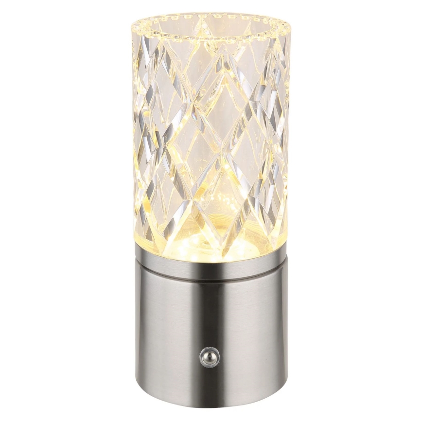 Globo - LED Stmívatelná dotyková stolní lampa LED/2,5W/3,7V 2700K/4000K/6500K 1800 mAh USB matný chrom