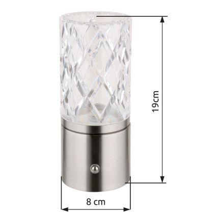 Globo - LED Stmívatelná dotyková stolní lampa LED/2,5W/3,7V 2700K/4000K/6500K 1800 mAh USB matný chrom