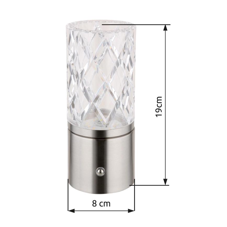 Globo - LED Stmívatelná dotyková stolní lampa LED/2,5W/3,7V 2700K/4000K/6500K 1800 mAh USB matný chrom