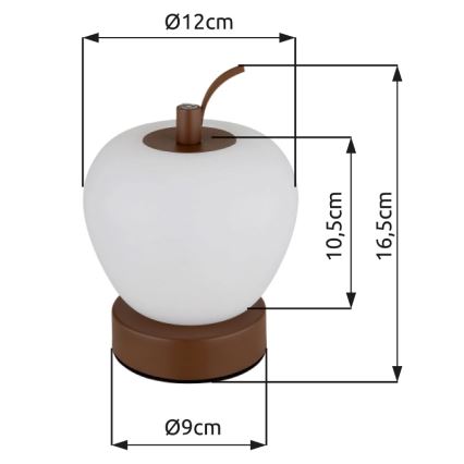 Globo - LED Stmívatelná dotyková stolní lampa LED/2W/3,7V 2700K/4000K/6500K 1200 mAh USB hnědá