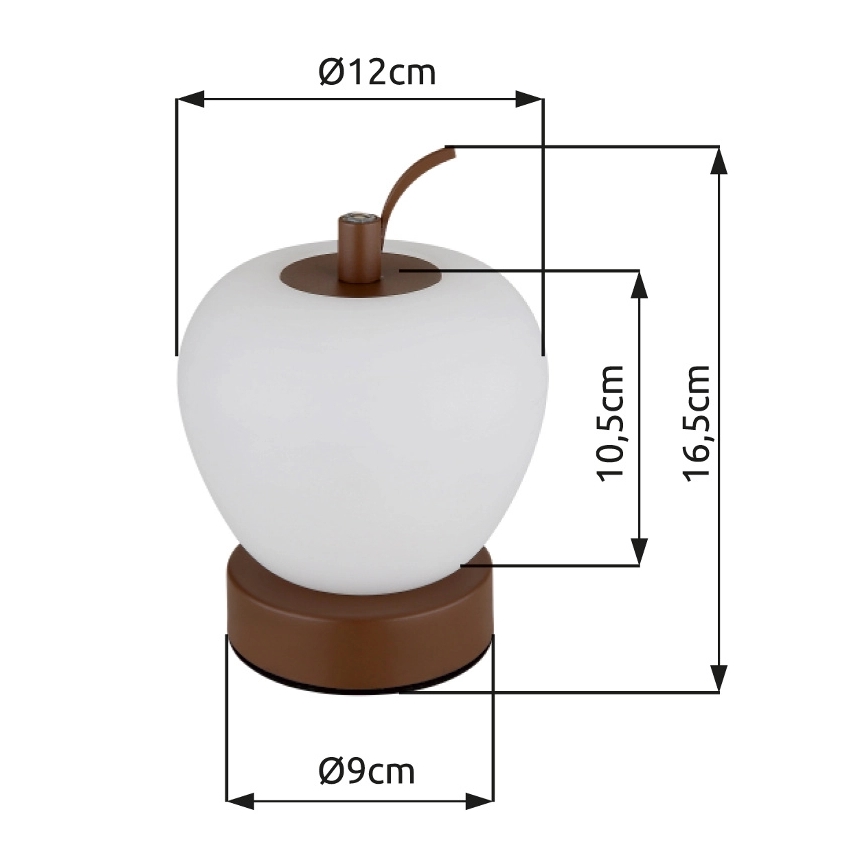 Globo - LED Stmívatelná dotyková stolní lampa LED/2W/3,7V 2700K/4000K/6500K 1200 mAh USB hnědá