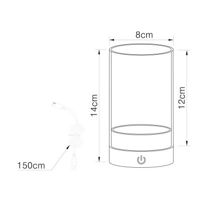 Globo - LED Venkovní stmívatelná nabíjecí dotyková stolní lampa LED/2W/3,7V 2700/4000/6500K 1200mAh IP44 zelená