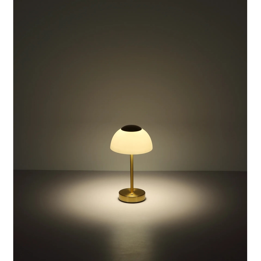 Globo - LED Stmívatelná nabíjecí stolní lampa LED/2,5W/5V 1800mAh 2700K/4000K/6500K mosaz