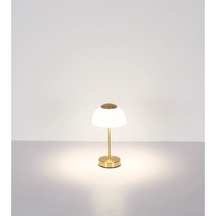 Globo - LED Stmívatelná nabíjecí stolní lampa LED/2,5W/5V 1800mAh 2700K/4000K/6500K mosaz