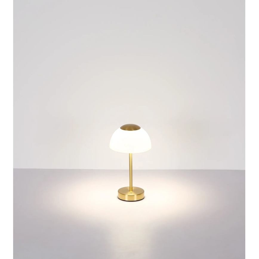 Globo - LED Stmívatelná nabíjecí stolní lampa LED/2,5W/5V 1800mAh 2700K/4000K/6500K mosaz