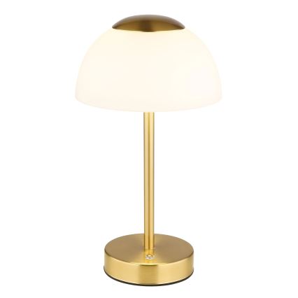 Globo - LED Stmívatelná nabíjecí stolní lampa LED/2,5W/5V 1800mAh 2700K/4000K/6500K mosaz