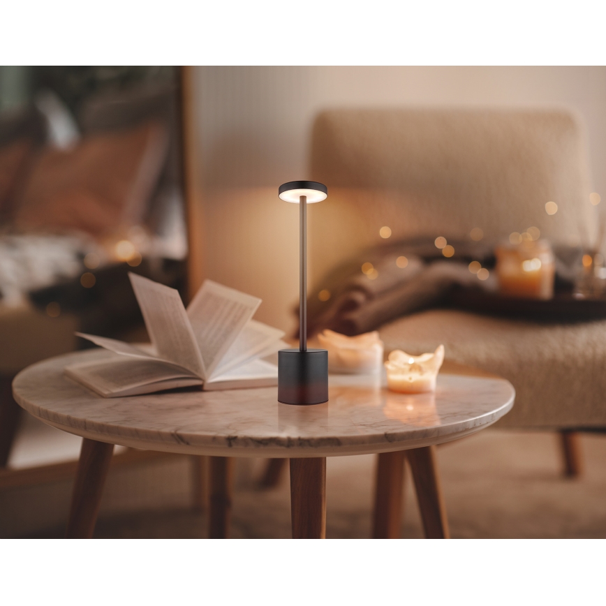Globo - LED Stmívatelná dotyková stolní lampa LED/1,2W/3,7V 2000K/3500K/7000K 1200 mAh USB černá