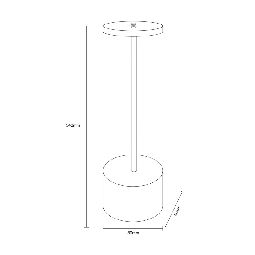 Globo - LED Stmívatelná dotyková stolní lampa LED/1,2W/3,7V 2000K/3500K/7000K 1200 mAh USB černá
