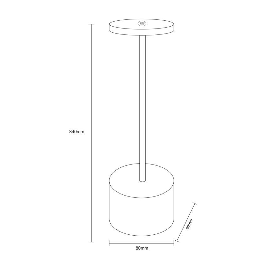 Globo - LED Stmívatelná dotyková stolní lampa LED/1,2W/3,7V 2000K/3500K/7000K 1200 mAh USB matný chrom