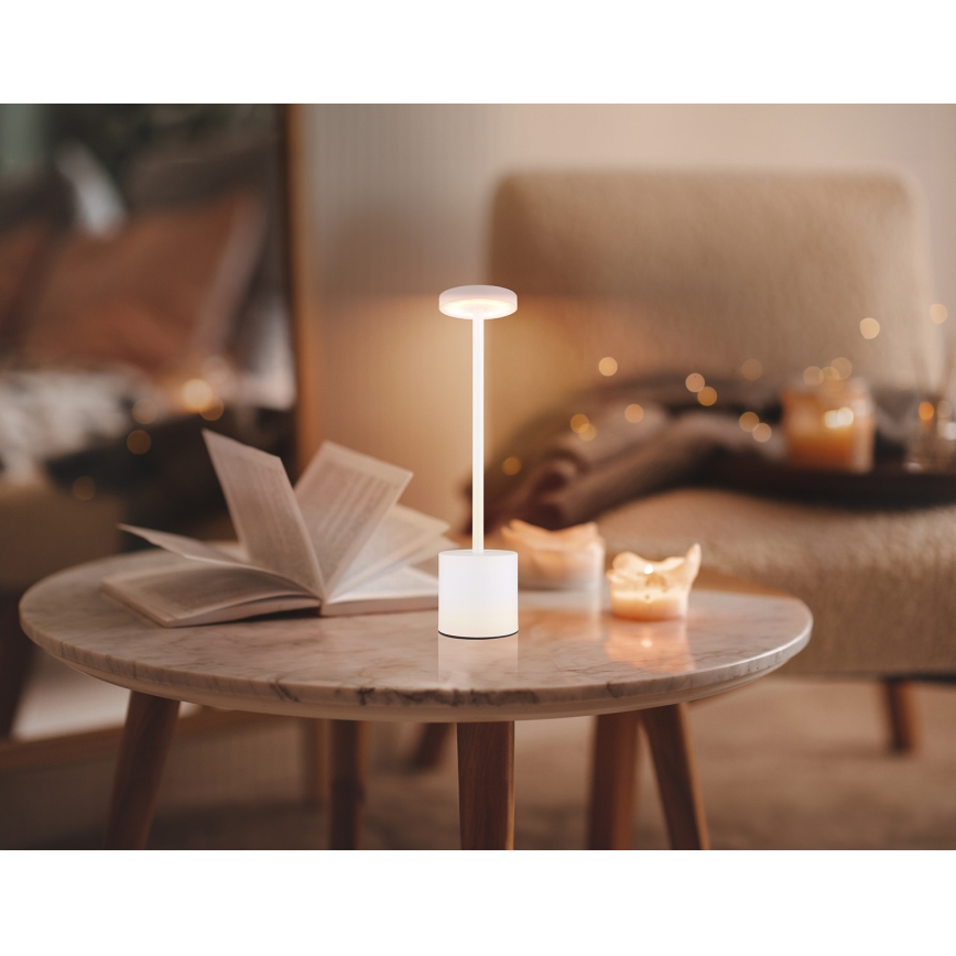 Globo - LED Stmívatelná dotyková stolní lampa LED/1,2W/3,7V 2000K/3500K/7000K 1200 mAh USB bílá
