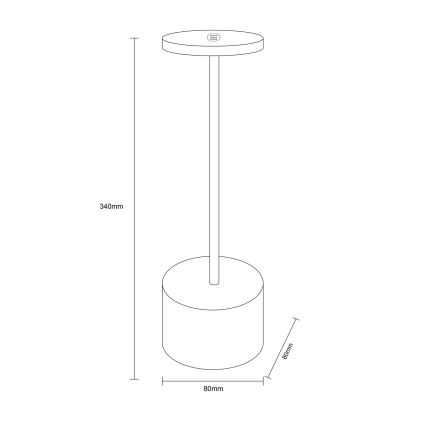 Globo - LED Stmívatelná dotyková stolní lampa LED/1,2W/3,7V 2000K/3500K/7000K 1200 mAh USB bílá