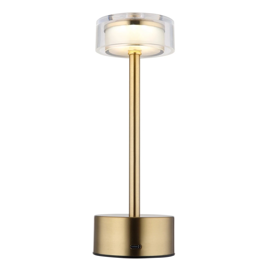Globo - LED Stmívatelná nabíjecí dotyková stolní lampa LED/2,5W/3,7V 2700/4000/6500K 1800mAh mosaz