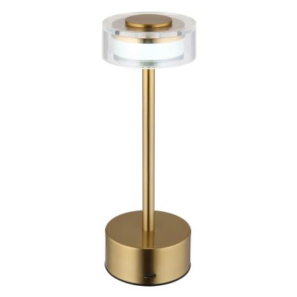 Globo - LED Stmívatelná nabíjecí dotyková stolní lampa LED/2,5W/3,7V 2700/4000/6500K 1800mAh mosaz