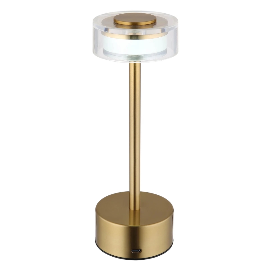 Globo - LED Stmívatelná nabíjecí dotyková stolní lampa LED/2,5W/3,7V 2700/4000/6500K 1800mAh mosaz