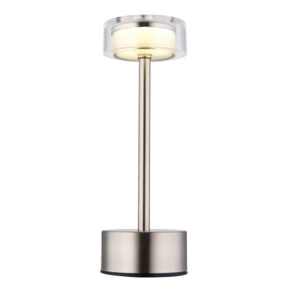 Globo - LED Stmívatelná nabíjecí dotyková stolní lampa LED/2,5W/3,7V 2700/4000/6500K 1800mAh matný chrom