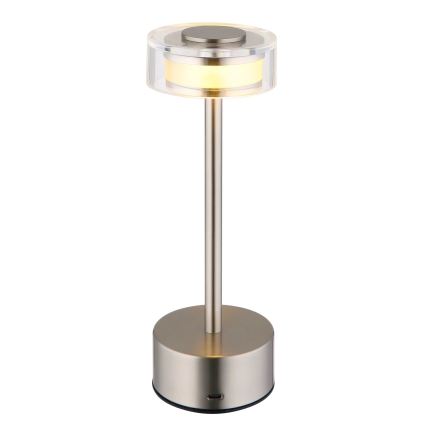 Globo - LED Stmívatelná nabíjecí dotyková stolní lampa LED/2,5W/3,7V 2700/4000/6500K 1800mAh matný chrom