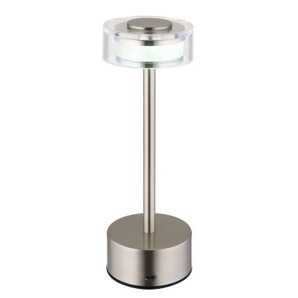 Globo - LED Stmívatelná nabíjecí dotyková stolní lampa LED/2,5W/3,7V 2700/4000/6500K 1800mAh matný chrom