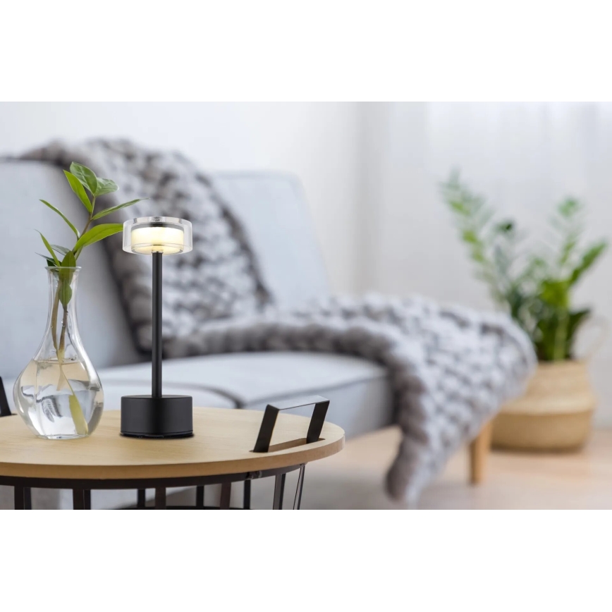 Globo - LED Stmívatelná nabíjecí dotyková stolní lampa LED/2,5W/3,7V 2700/4000/6500K 1800mAh černá
