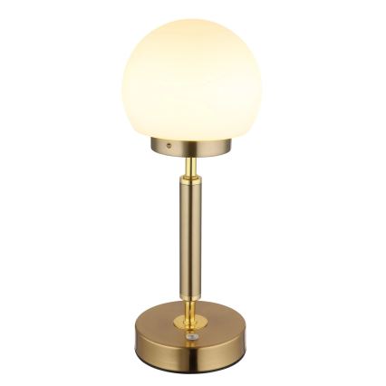 Globo - LED Stmívatelná nabíjecí dotyková stolní lampa LED/2,5W/5V 1800mAh 2700/4000/6500K mosaz
