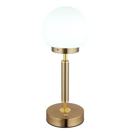 Globo - LED Stmívatelná nabíjecí dotyková stolní lampa LED/2,5W/5V 1800mAh 2700/4000/6500K mosaz