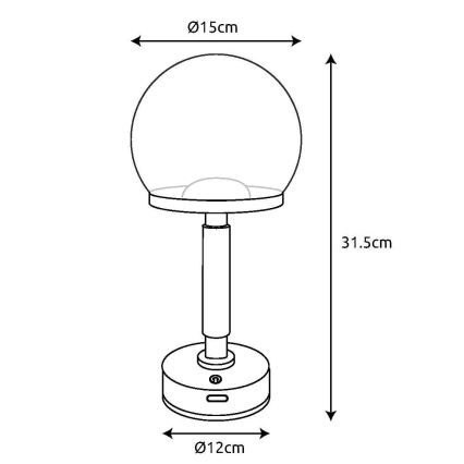 Globo - LED Stmívatelná nabíjecí dotyková stolní lampa LED/2,5W/5V 1800mAh 2700/4000/6500K rose gold