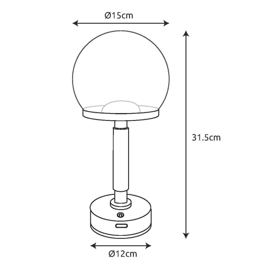 Globo - LED Stmívatelná nabíjecí dotyková stolní lampa LED/2,5W/5V 1800mAh 2700/4000/6500K černá