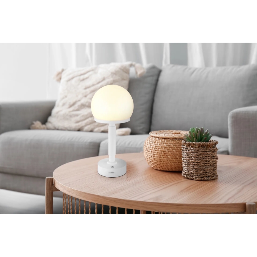 Globo - LED Stmívatelná nabíjecí dotyková stolní lampa LED/2,5W/5V 1800mAh 2800K bílá