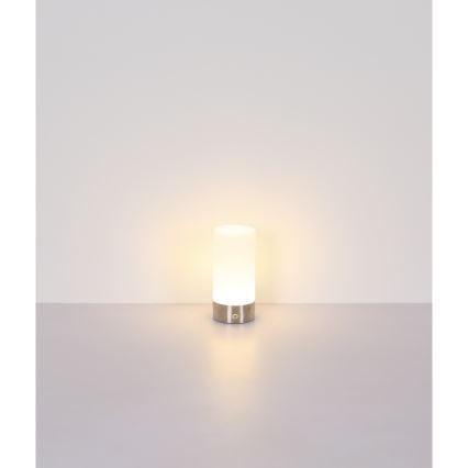 Globo - LED RGBW Stmívatelná dotyková venkovní stolní lampa LED/1,8W/5V 1500 mAh IP44 matný chrom