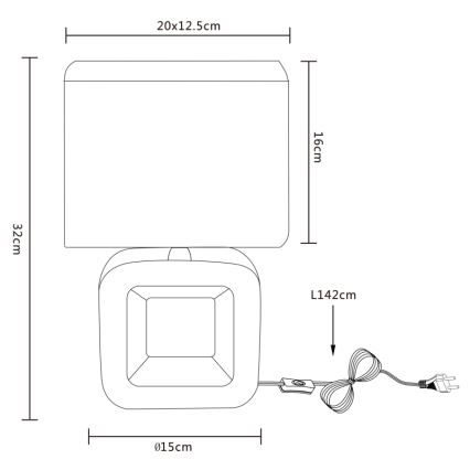 Globo 21603 - Stolní lampa KILAUEA 1xE14/40W/230V