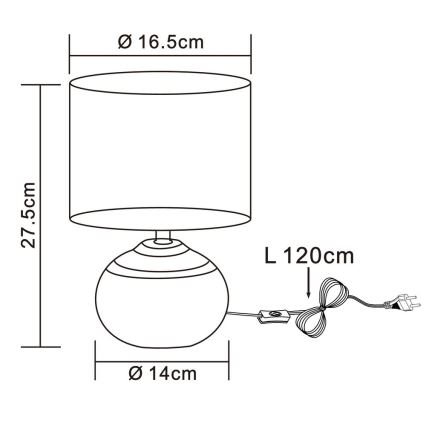 Globo - Stolní lampa 1xE14/40W/230V béžová/keramika