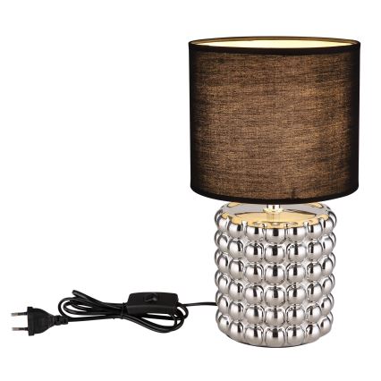 Globo - Stolní lampa 1xE14/40W/230V černá/stříbrná