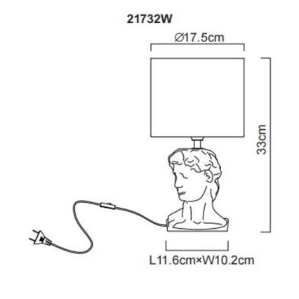 Globo - Stolní lampa 1xE14/40W/230V bílá