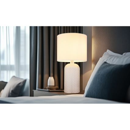 Globo - Stolní lampa 1xE27/60W/230V bílá