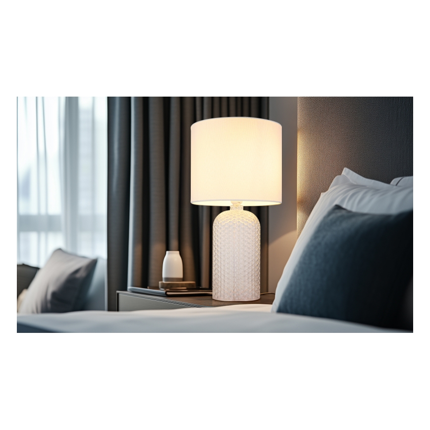 Globo - Stolní lampa 1xE27/60W/230V bílá