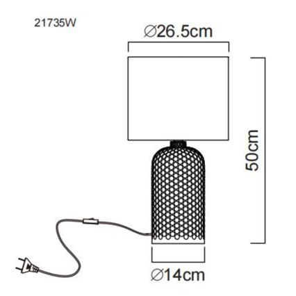 Globo - Stolní lampa 1xE27/60W/230V bílá
