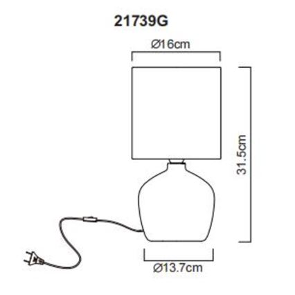 Globo - Stolní lampa 1xE14/40W/230V šedá