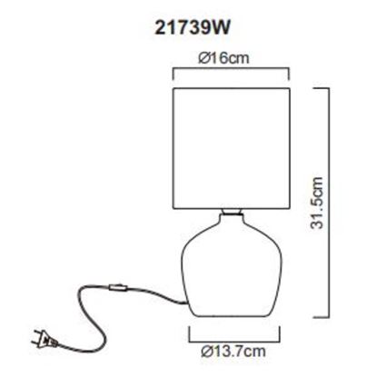 Globo - Stolní lampa 1xE14/40W/230V bílá