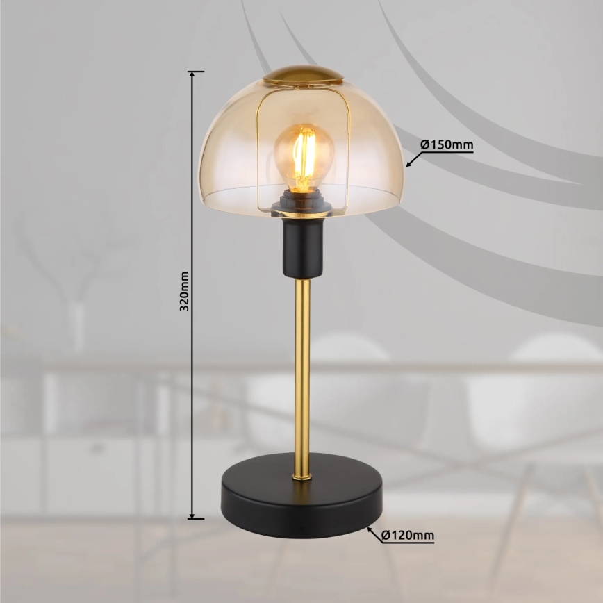 Globo - Stolní dotyková lampa 1xE14/25W/230V černá/zlatá