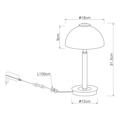 Globo - LED Stmívatelná dotykový stolní lampa LED/7W/230V 3000K matný chrom