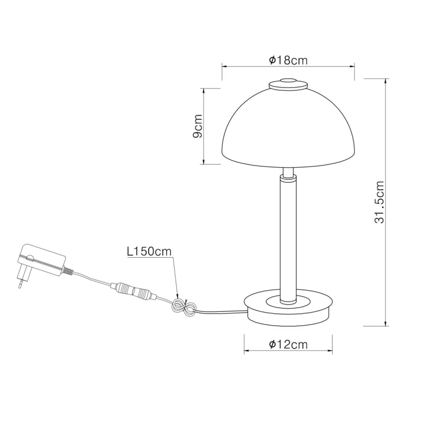 Globo - LED Stmívatelná dotykový stolní lampa LED/7W/230V 3000K matný chrom
