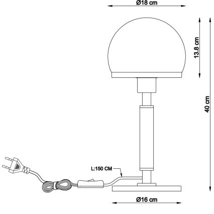 Globo - Stolní lampa 1xE27/40W/230V zlatá