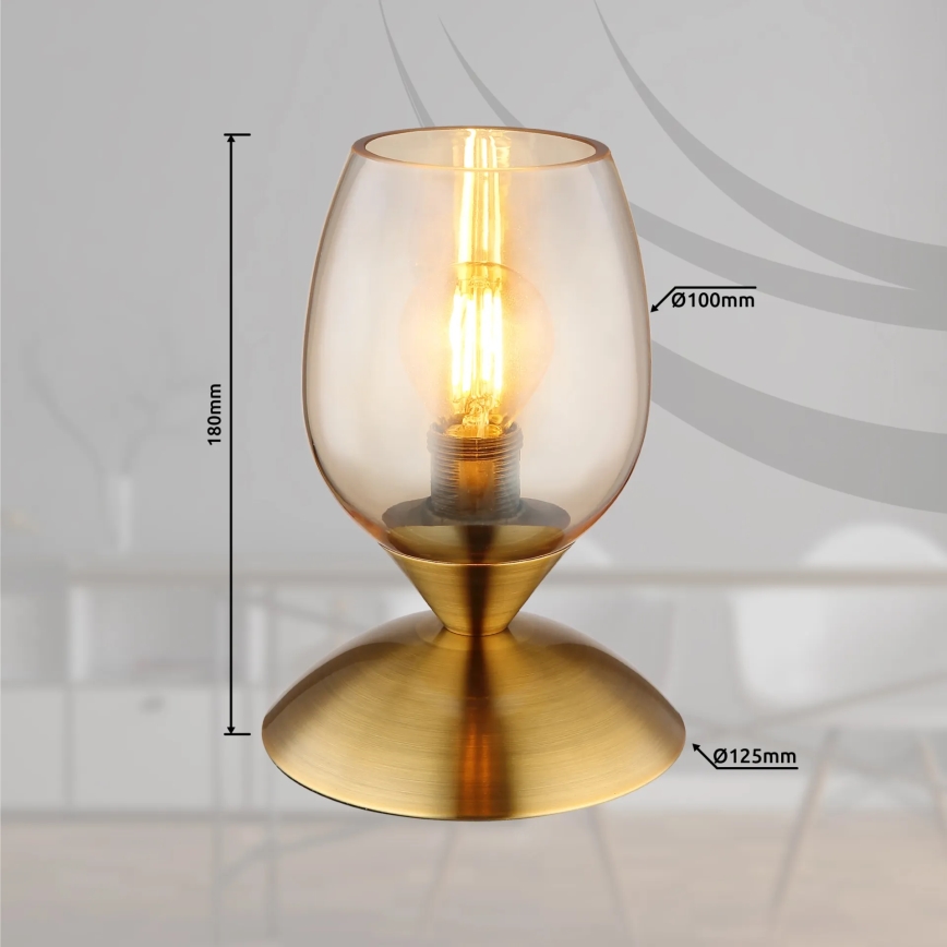 Globo - Stolní dotyková lampa 1xE14/25W/230V mosaz